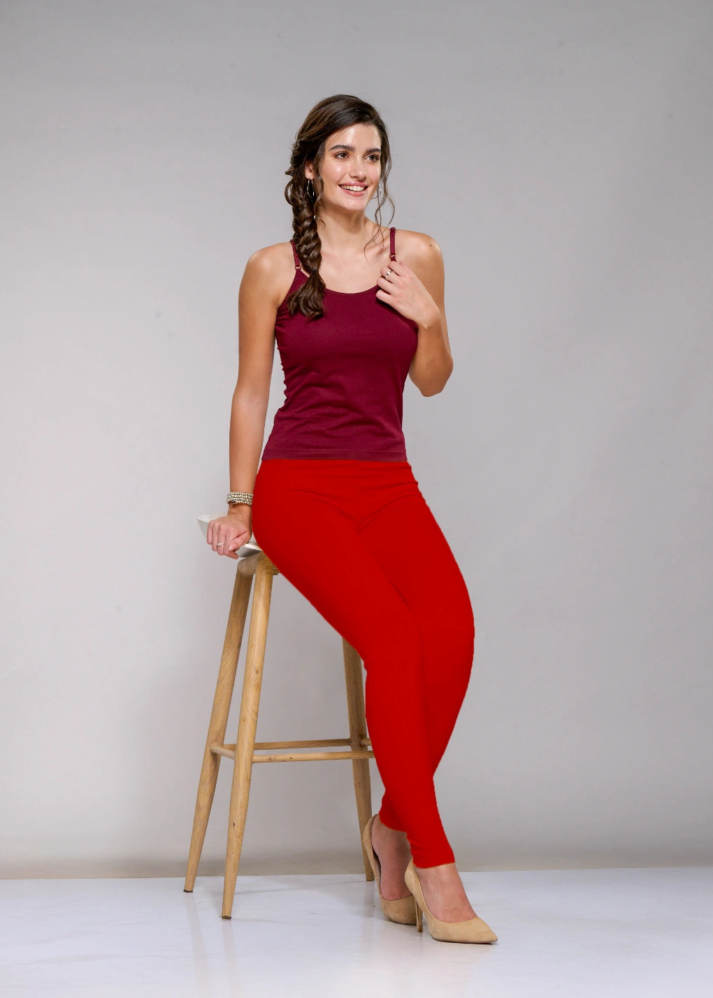 Ankle Leggings (Apple Red)