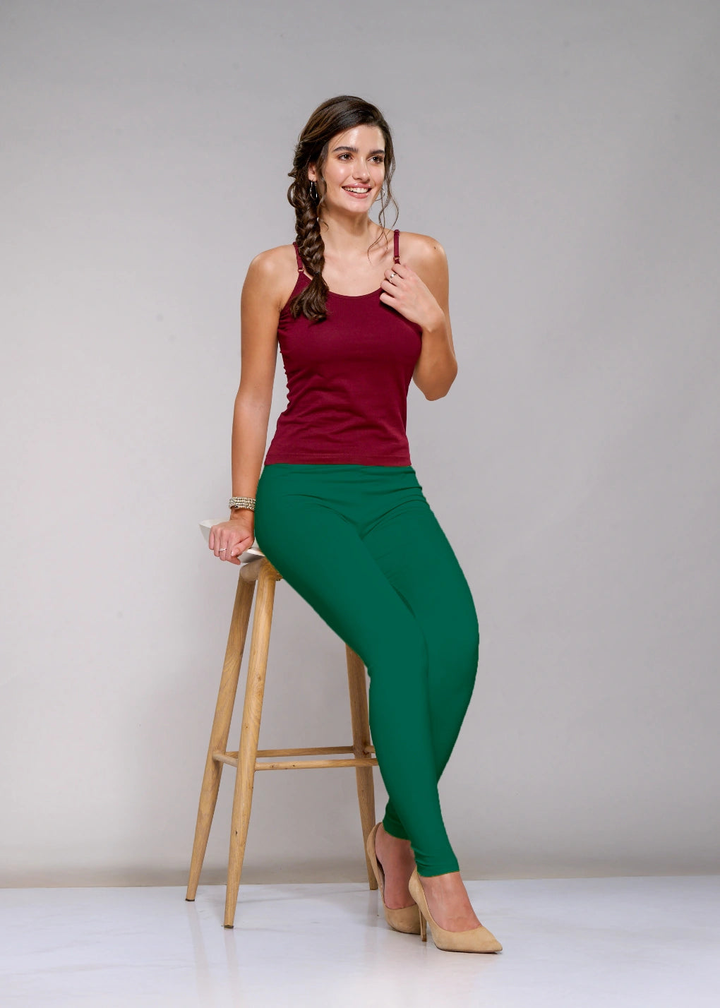 Ankle Leggings (Peacock Green)