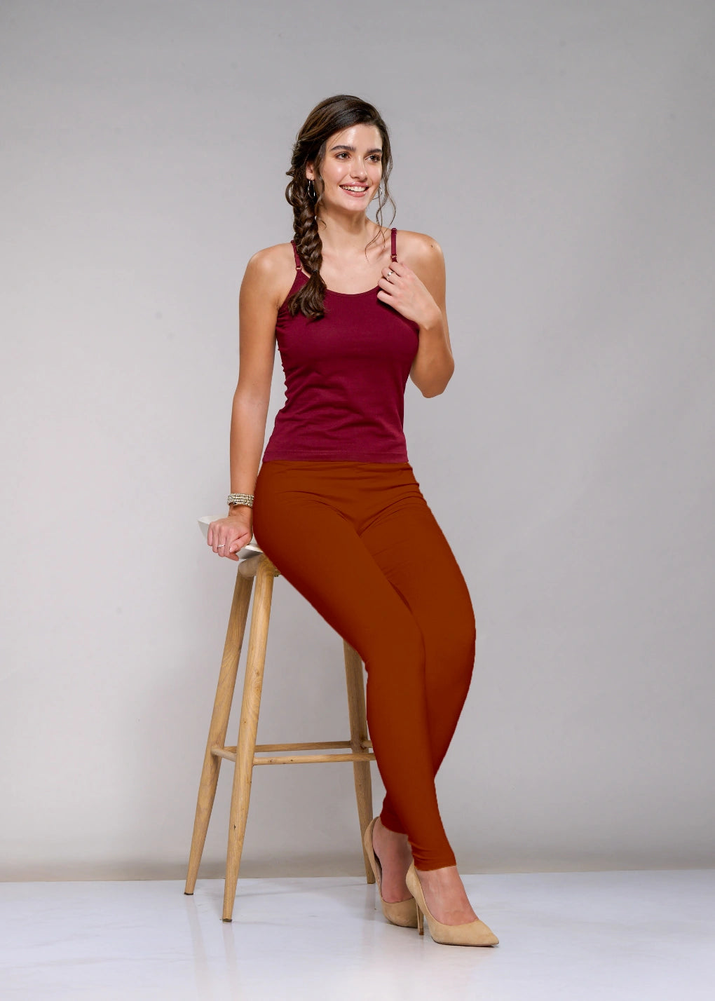 Ankle Leggings (Brown)
