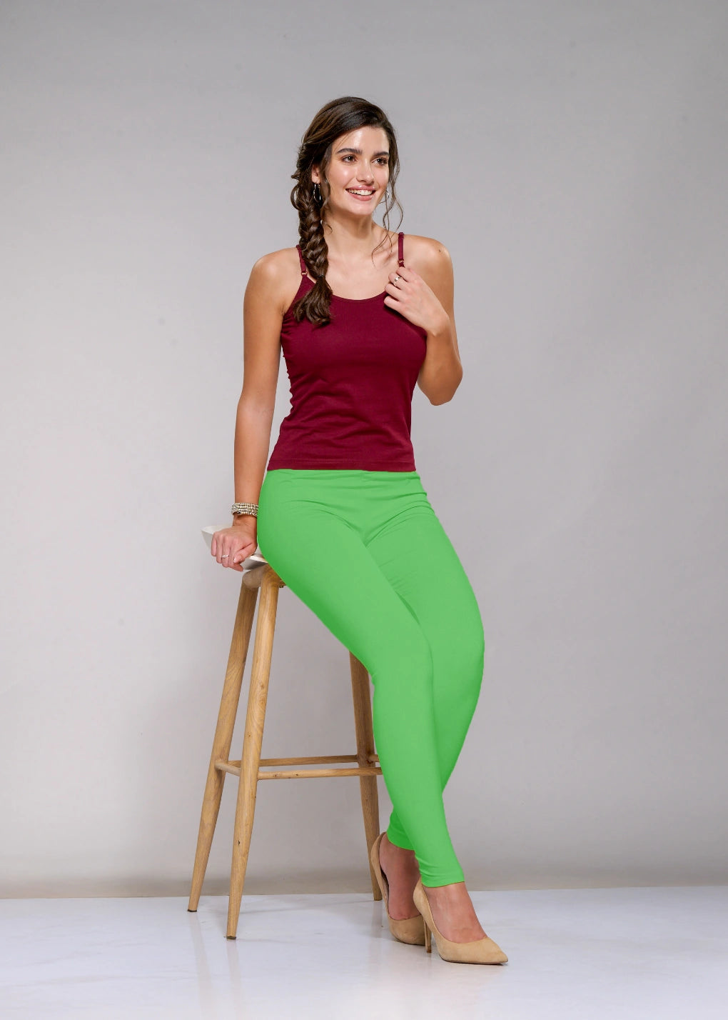 Ankle Leggings (Parrot Green)