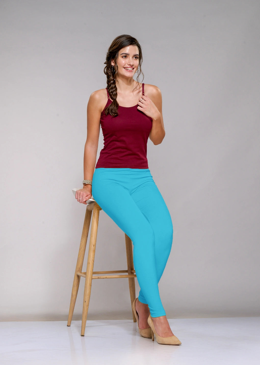 Ankle Leggings (Aqua Blue)