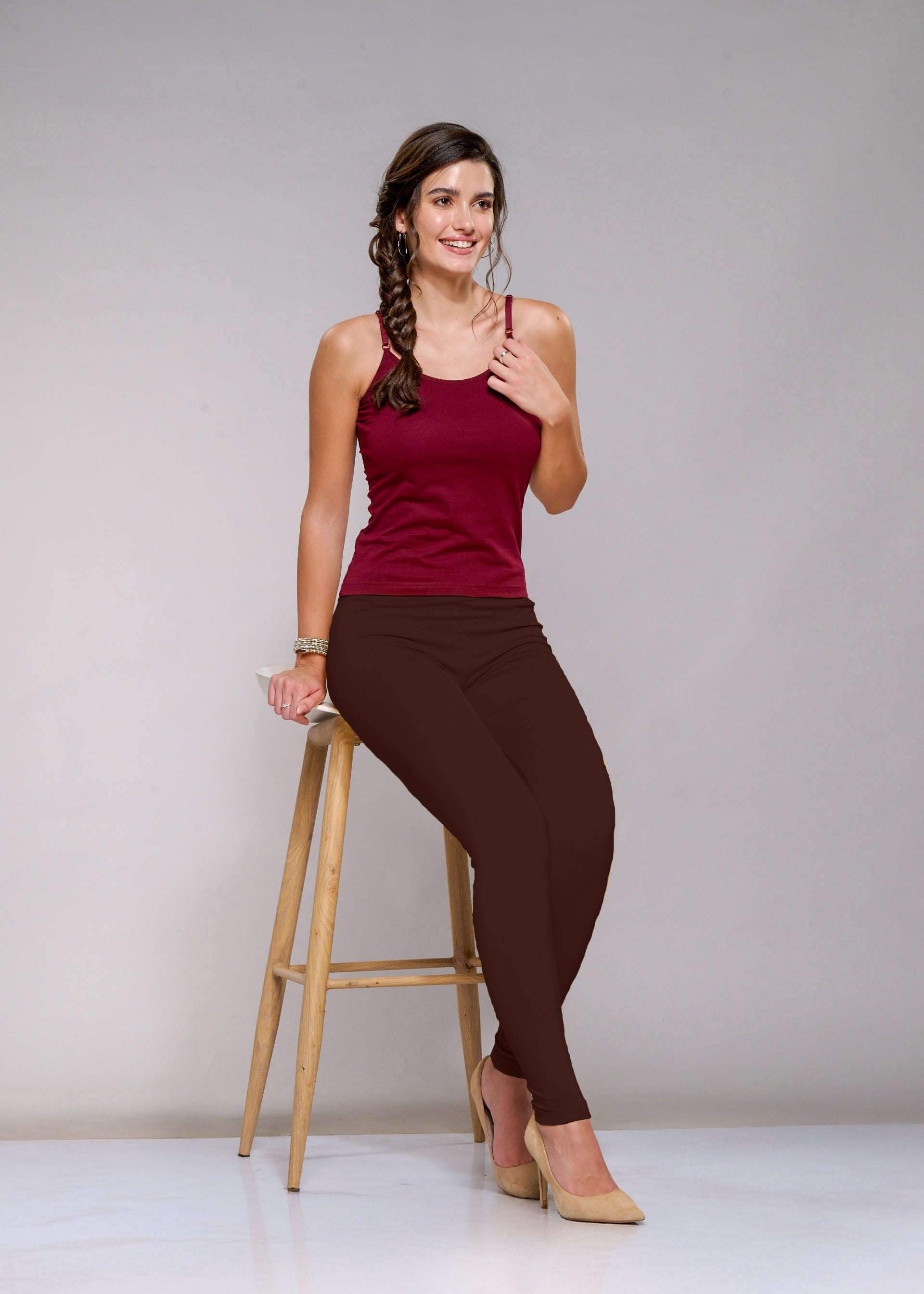 Ankle Leggings (Cherry Brown)