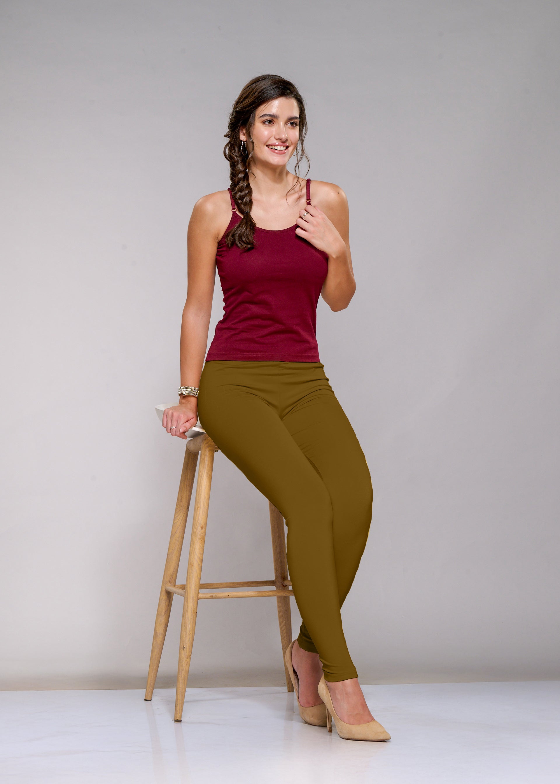 Ankle Leggings (Brown)
