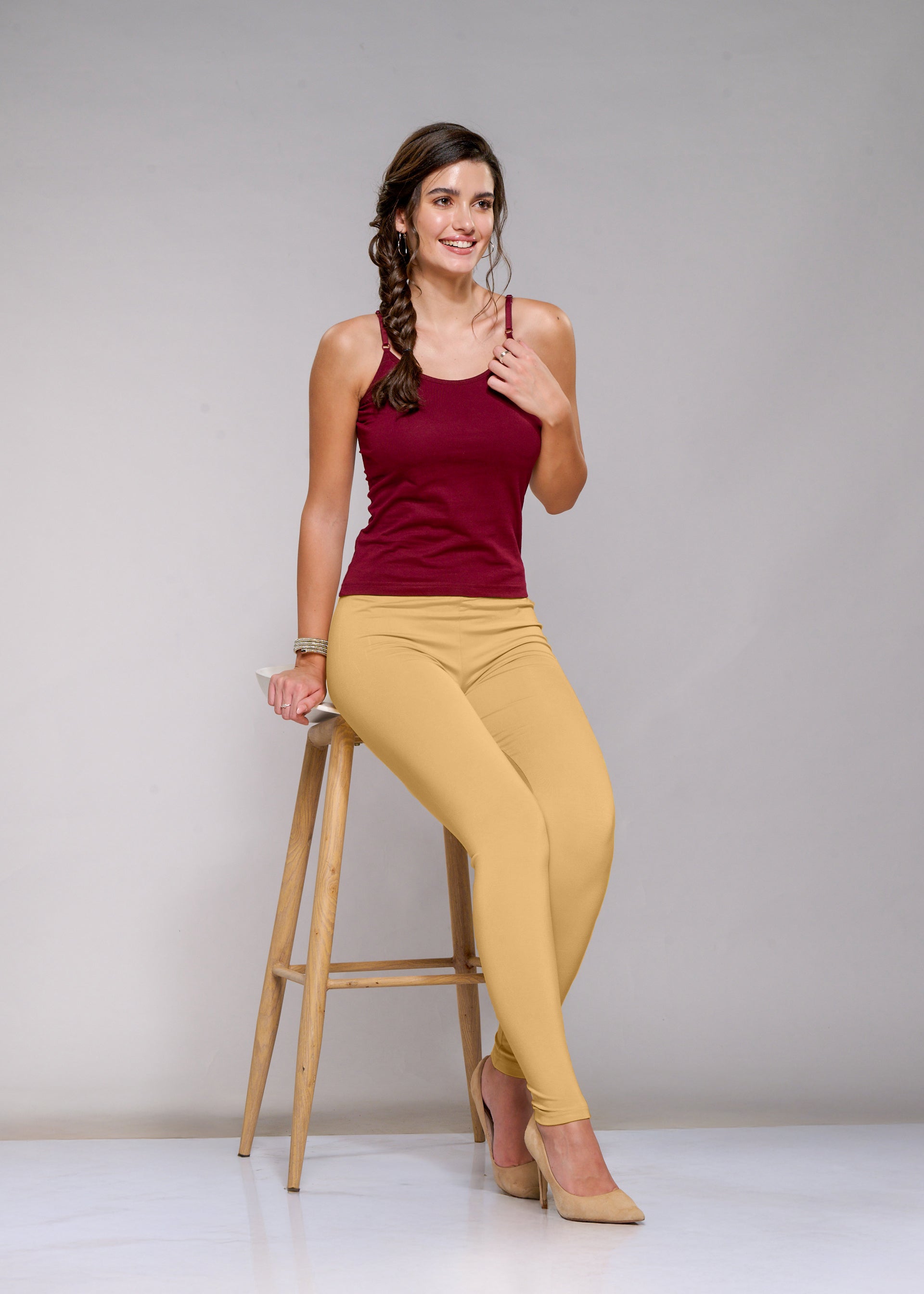 Ankle Leggings (Orange Peach)