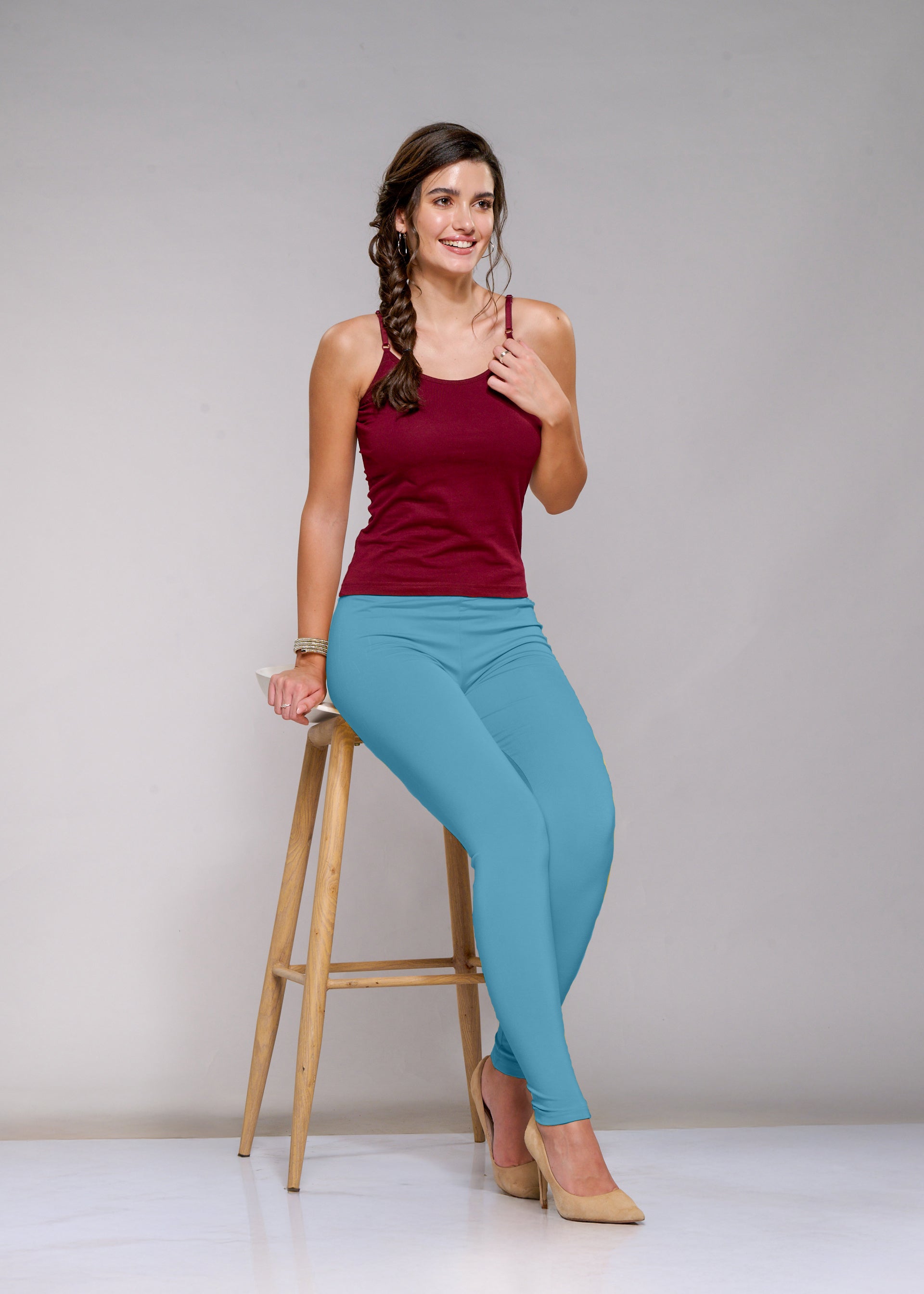 Ankle Leggings (Aqua Blue)